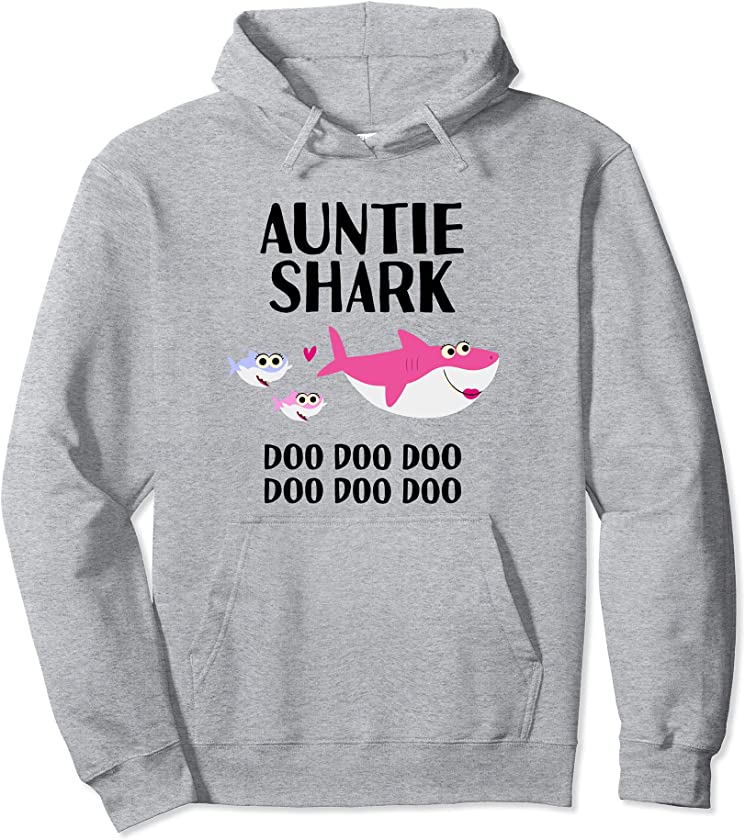 Auntie Shark Doo Doo Christmas Birthday Aunt Gift Pullover Hoodie