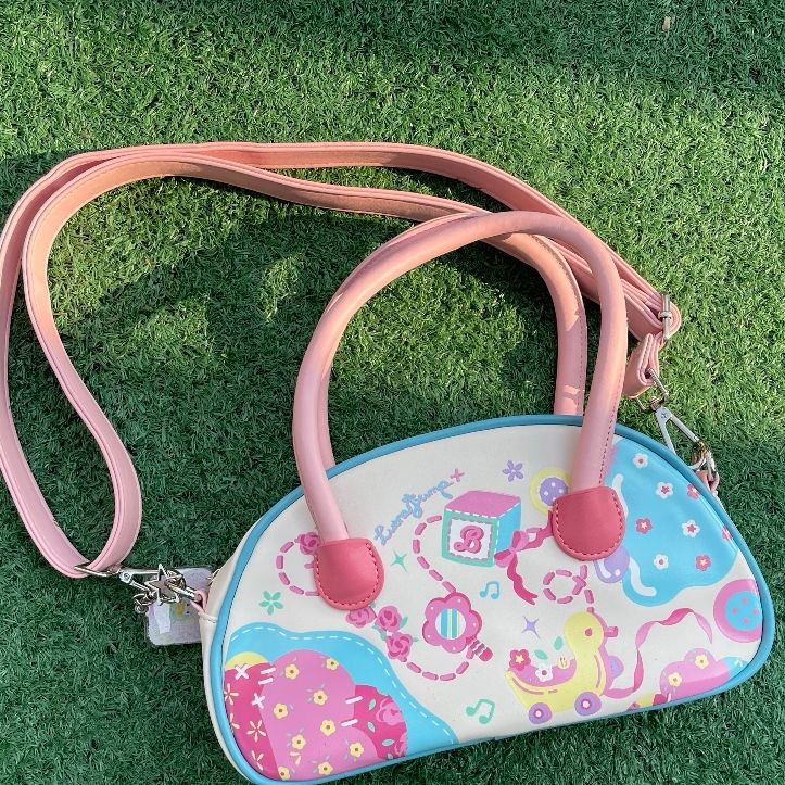 Xiuya Harajuku Kawaii Womens Shoulder Bag Sweet Cute Candy Color Boston Handbag For Girls Japanese Lolita Crossbody Bag Pouch alx