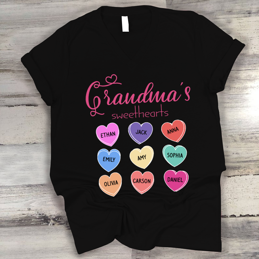 Grandma’S Sweethearts Valentines Day V-Neck