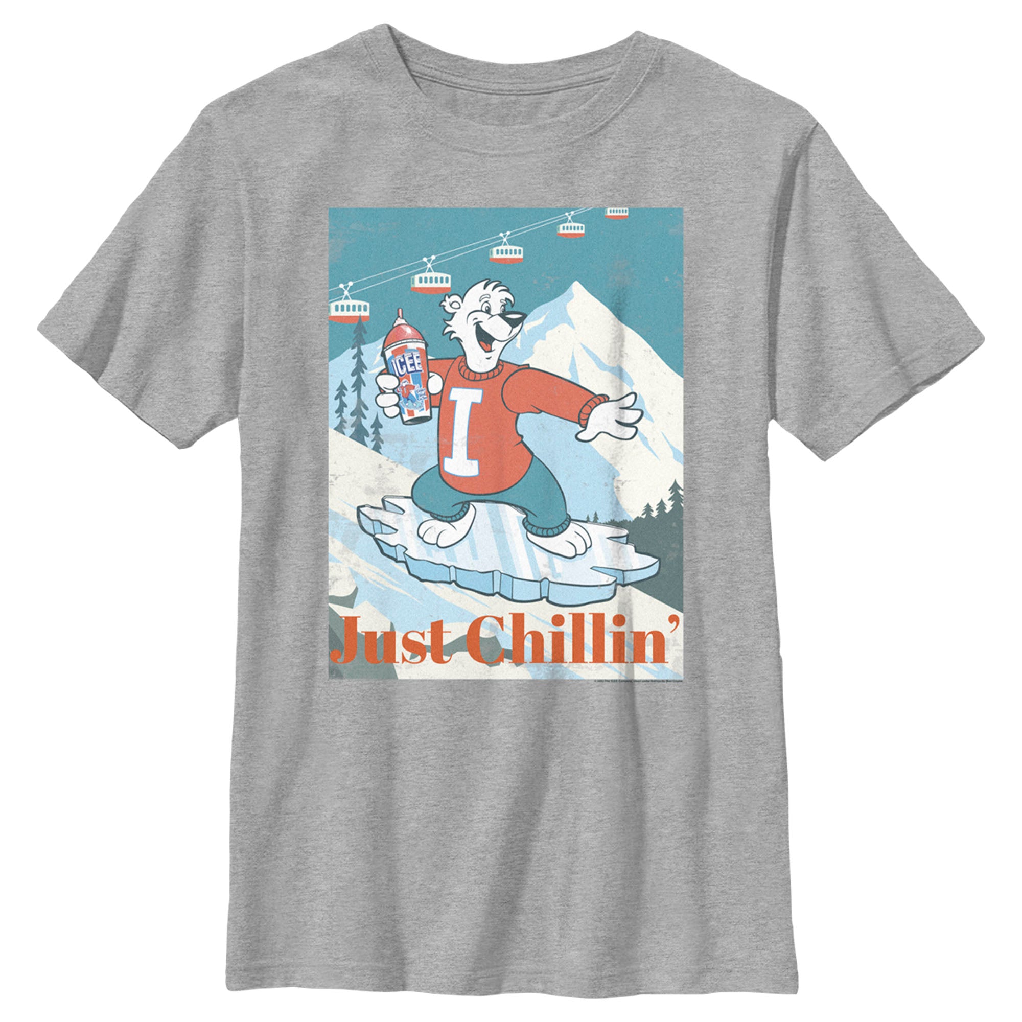 Boy’S Icee Bear Just Chillin’ While Iceboarding T-Shirt