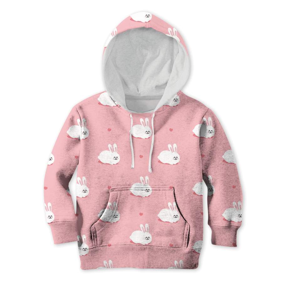 Lovely White Rabbit Custom Hoodies T-shirt Apparel