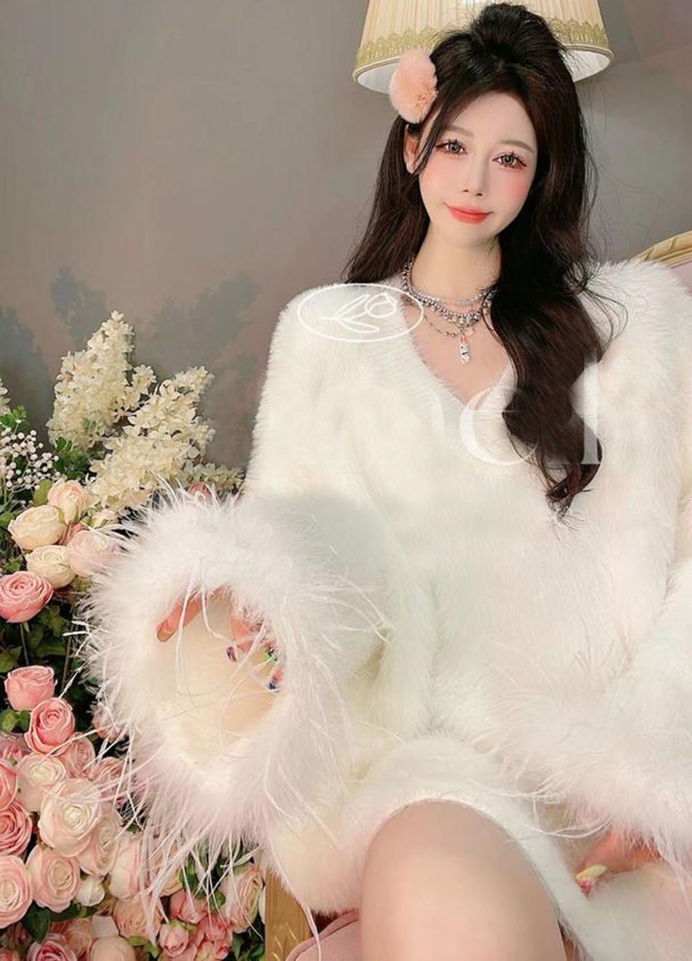 Sweet, soft and glutinous, soft and loose, medium long sweater, new style, lazy style, knitted top in winter 2022, female alx