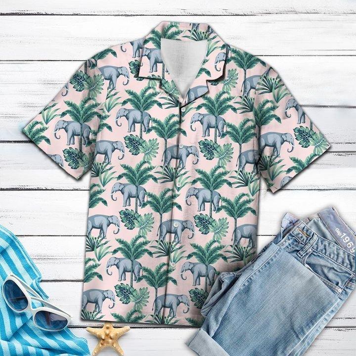 Elephant Coconut Palm Hawaii Shirt Ha107843