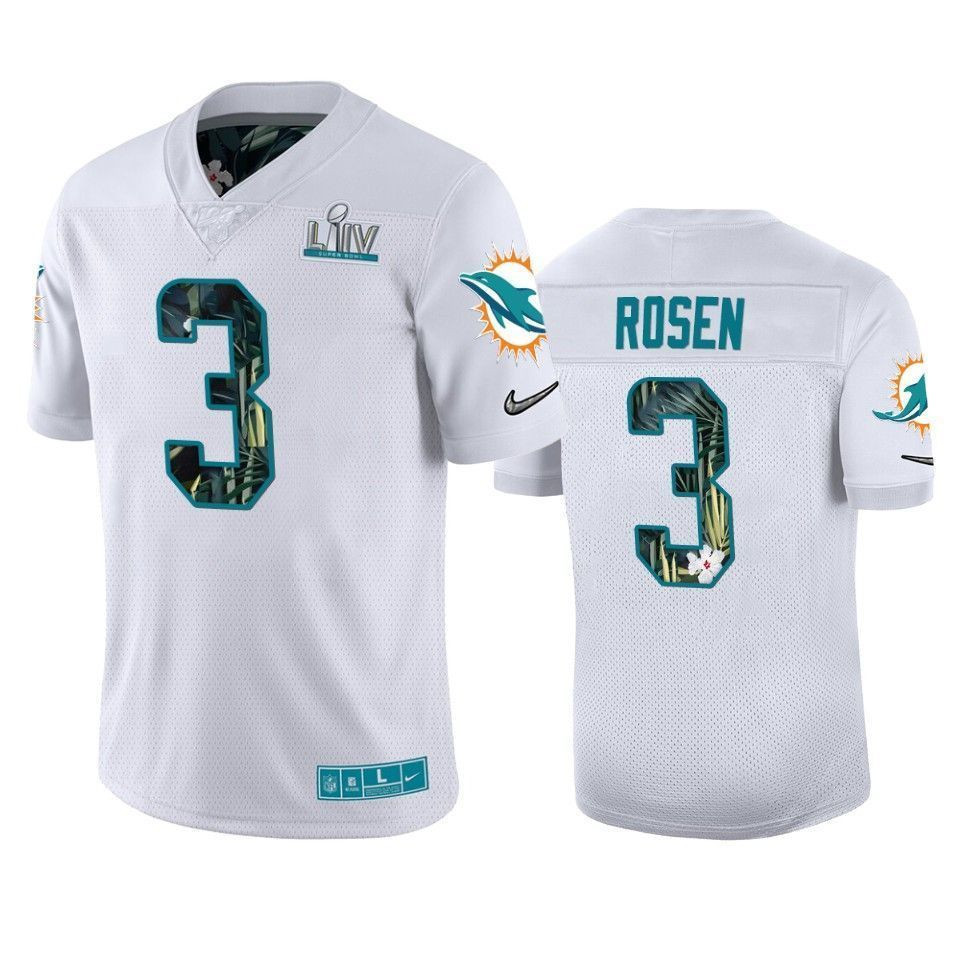 Miami Dolphins Josh Rosen White Super Bowl Liv 3D Jersey