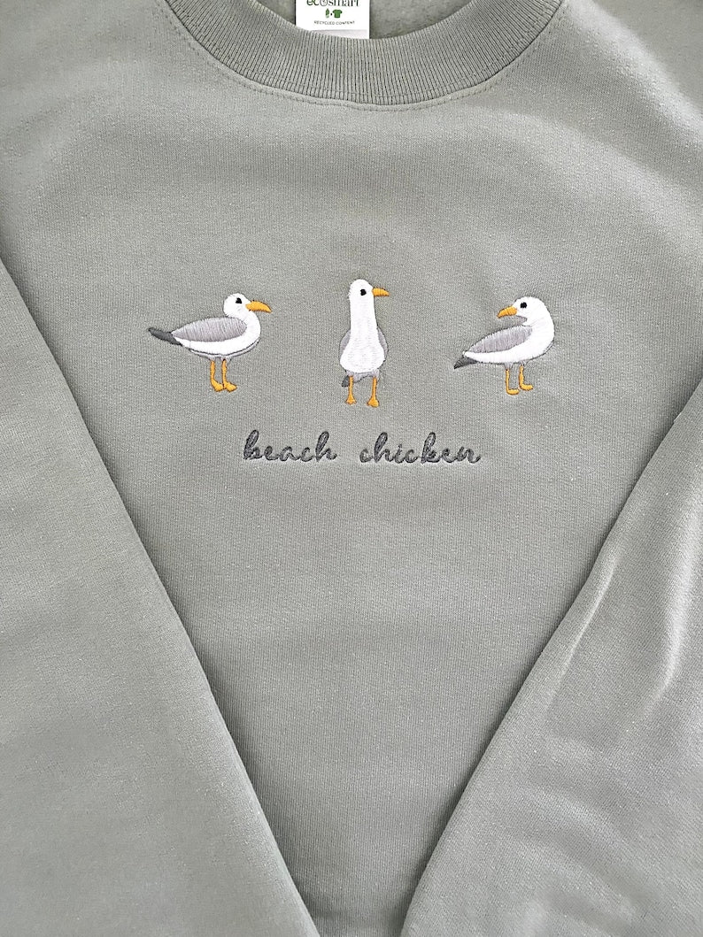 Chicken Embroidered Sweatshirt 2D Crewneck Sweatshirt All Over Print Sweatshirt For Women Sweatshirt For Men Sws2966