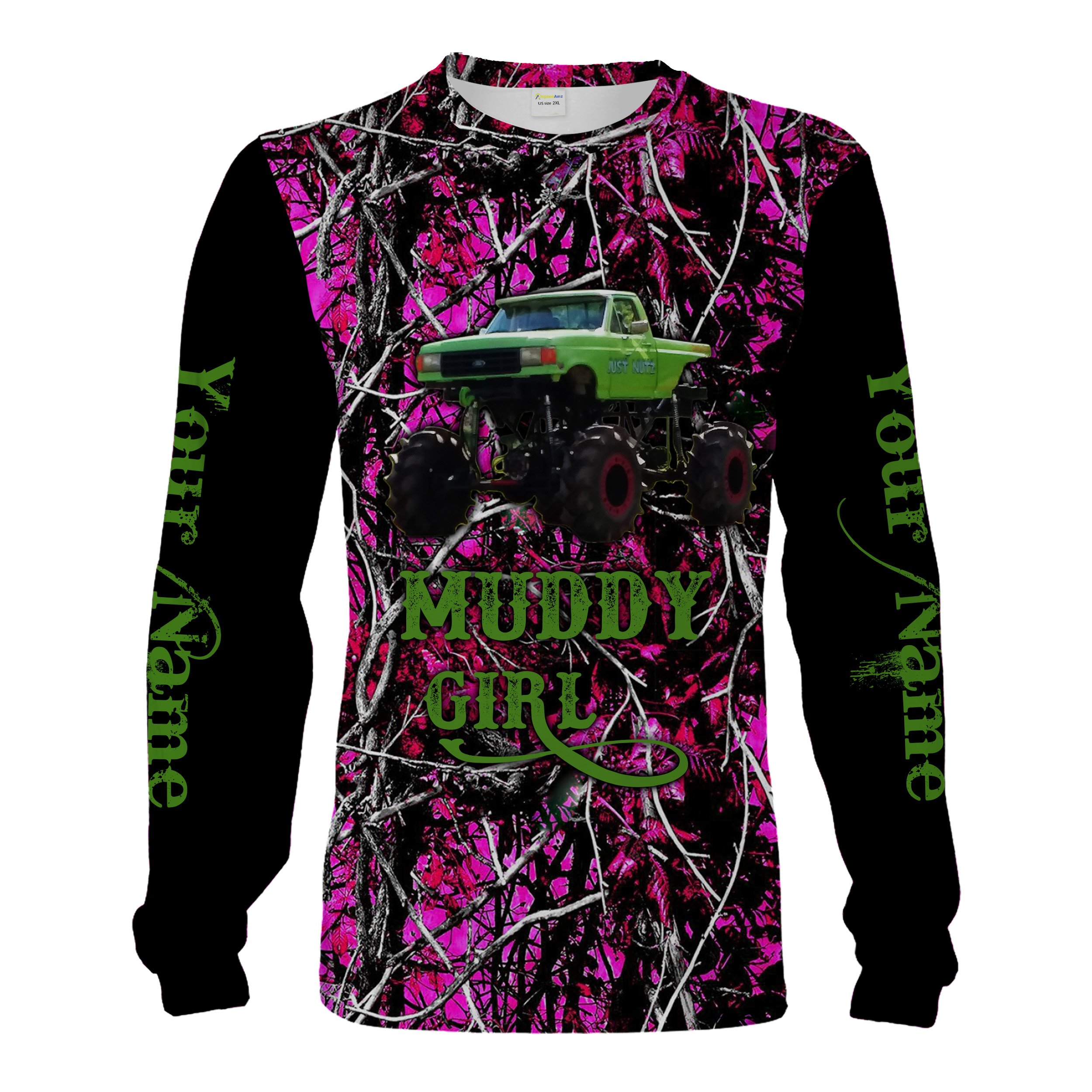 Muddy girl Pink muddy camo custom Name 3D Full printing Shirt Chipteeamz FSD712KYC