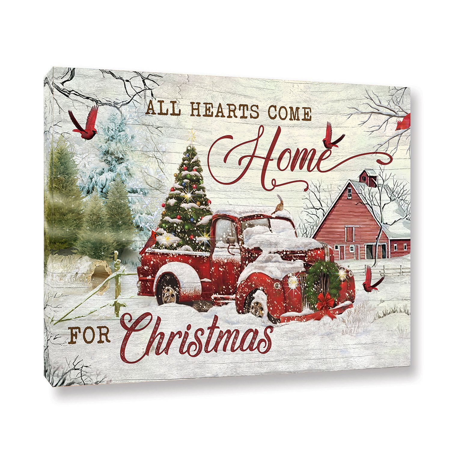 Christmas Gifts For Family  Cardinal & Car  All Heart Come Home For Christmas Matte Canvas