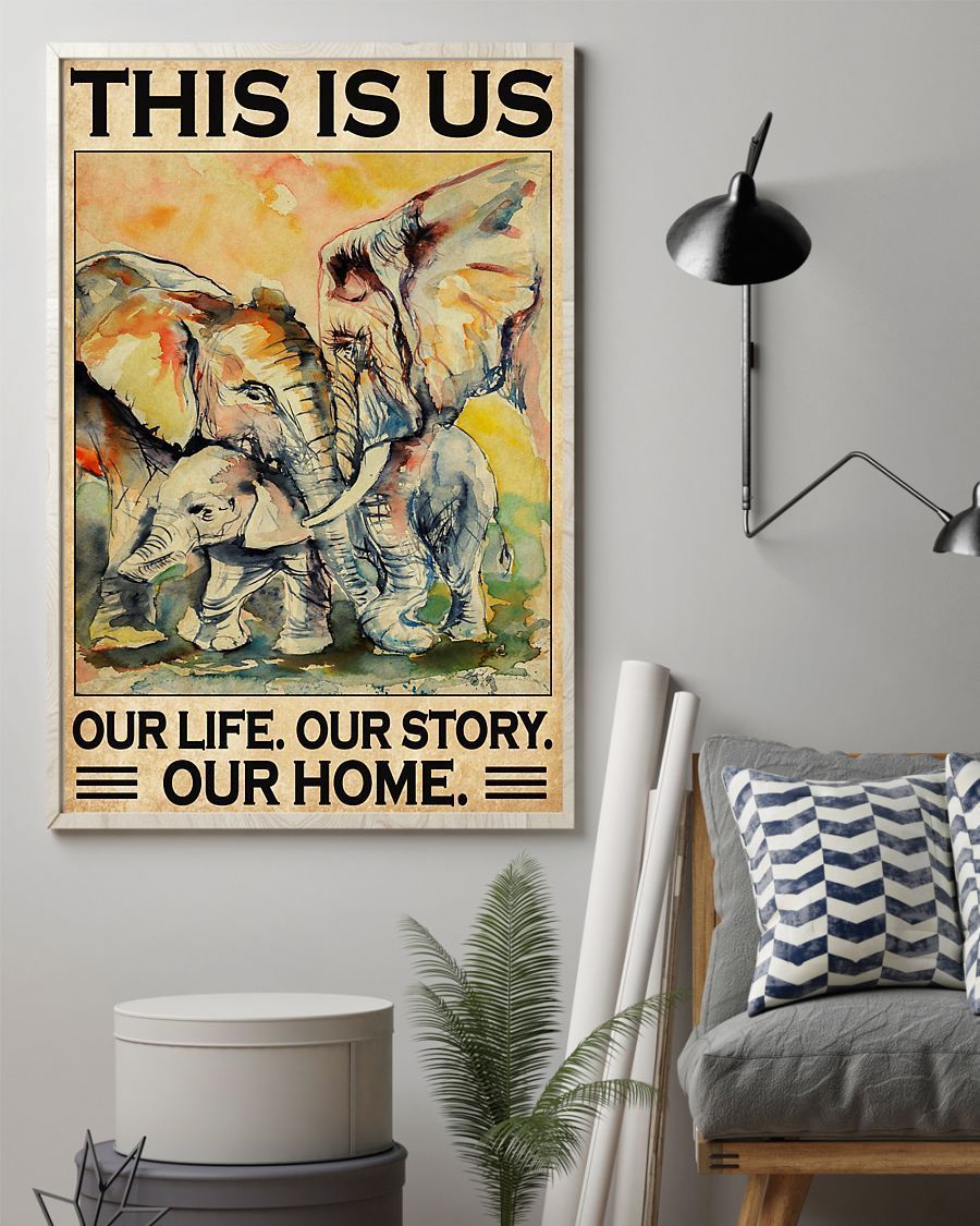 Elephants This Is Us Vertical Canvas And Poster – Wall Decor Visual Art