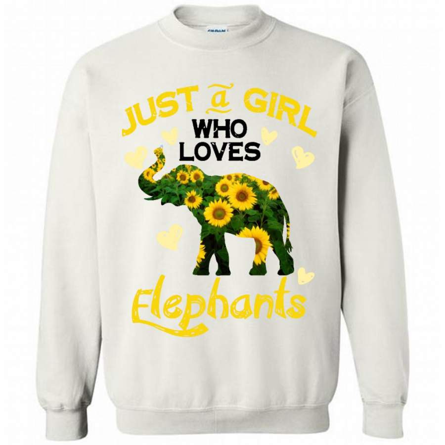 Just A Girl Who Loves Elephants (w) – Gildan Crewneck Sweatshirt