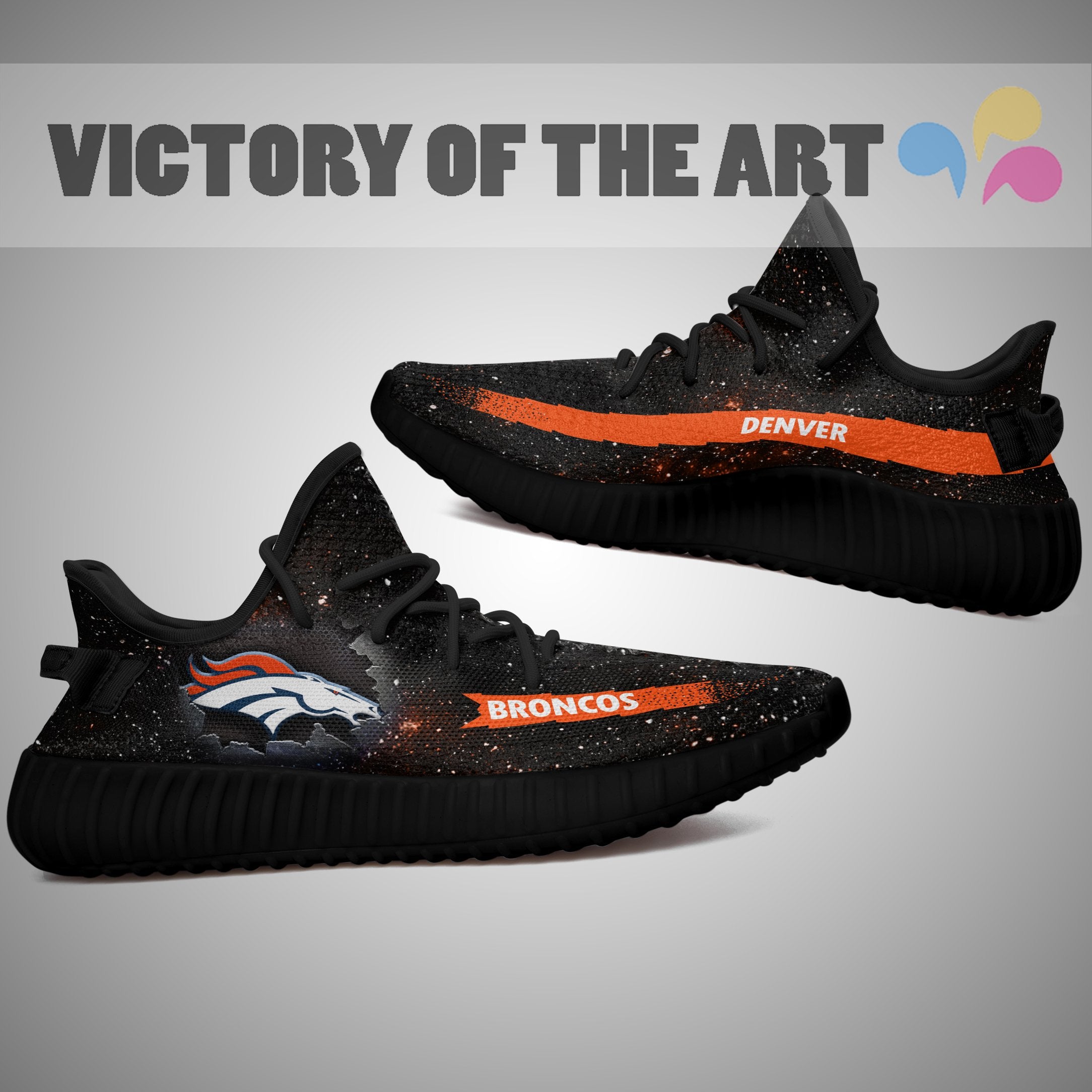 Art Scratch Mystery Denver Broncos Yeezy Shoes