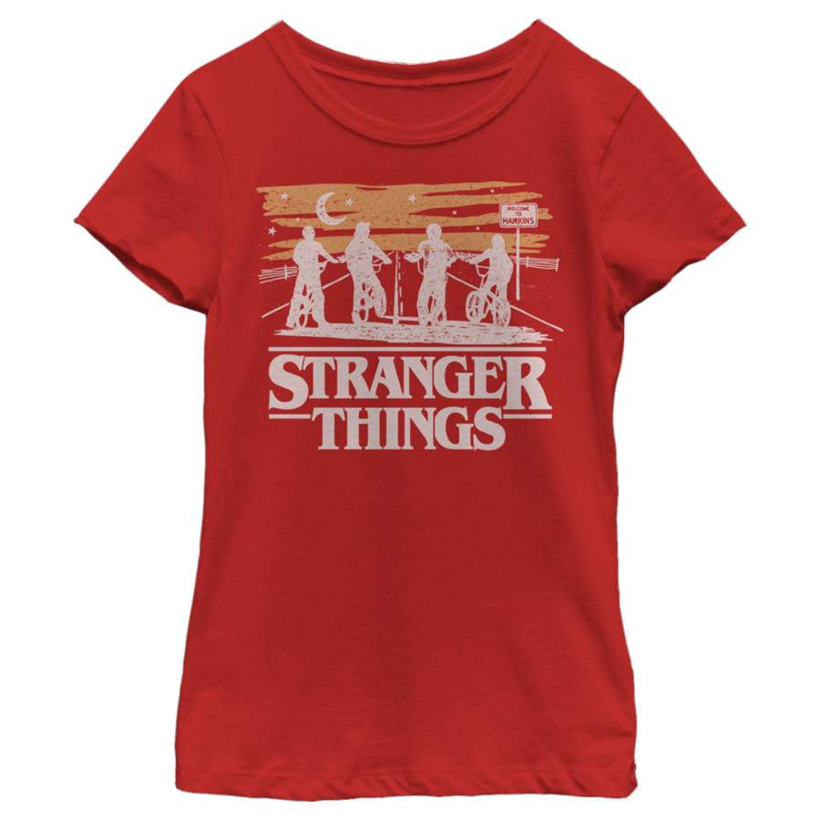 Stranger Things Girl’s Starry Bike Ride  T Shirt