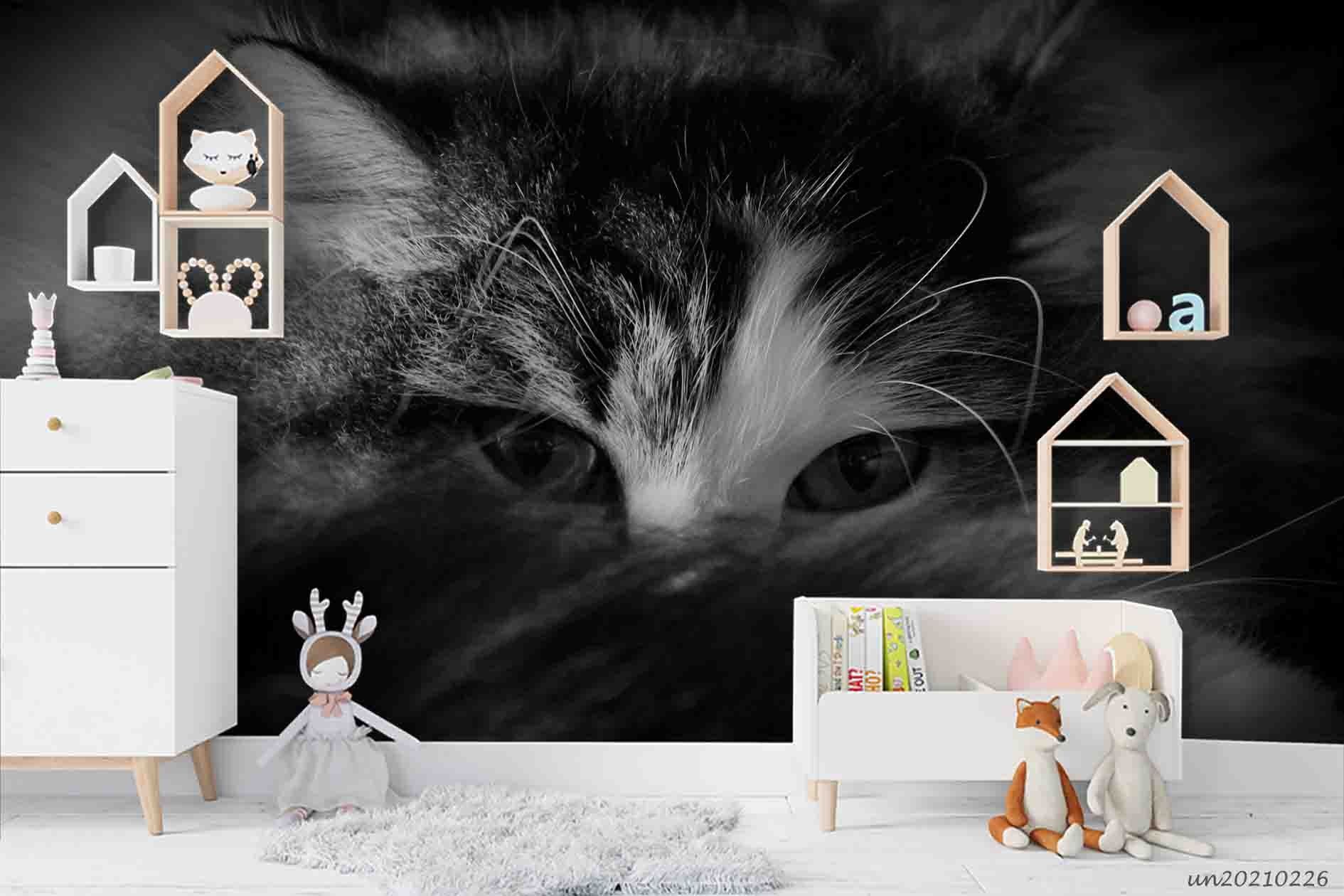 3D Animal Cute Cat Wall Mural Wallpaper Lqh 26