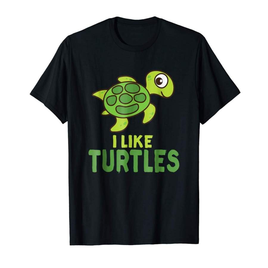 I Like Turtles Shirt | Cute I Love Tortoise T-shirt Gift Men Graphic T-shirt