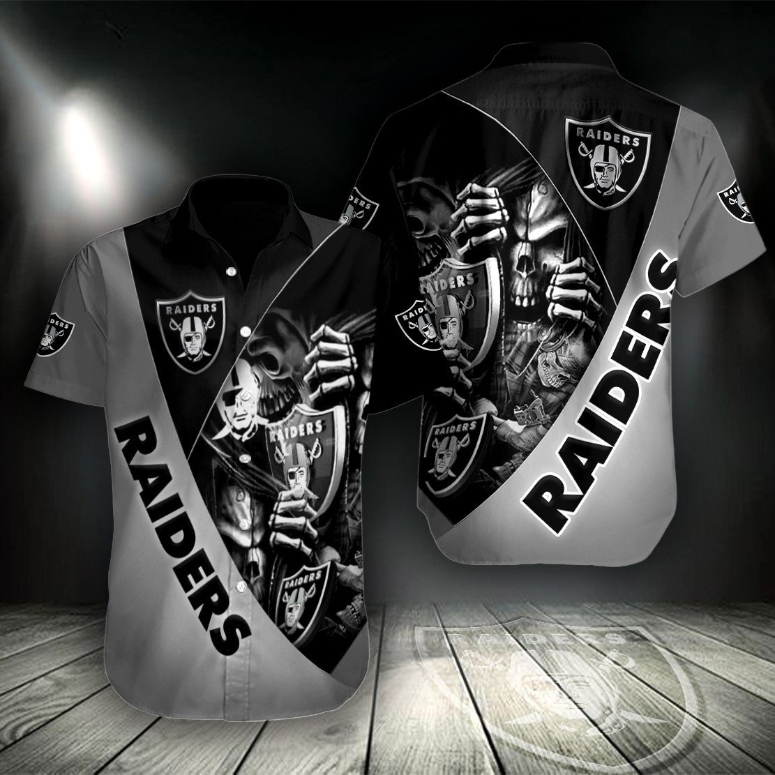 Oakland Raiders Men Hawaiian Shirt New Style