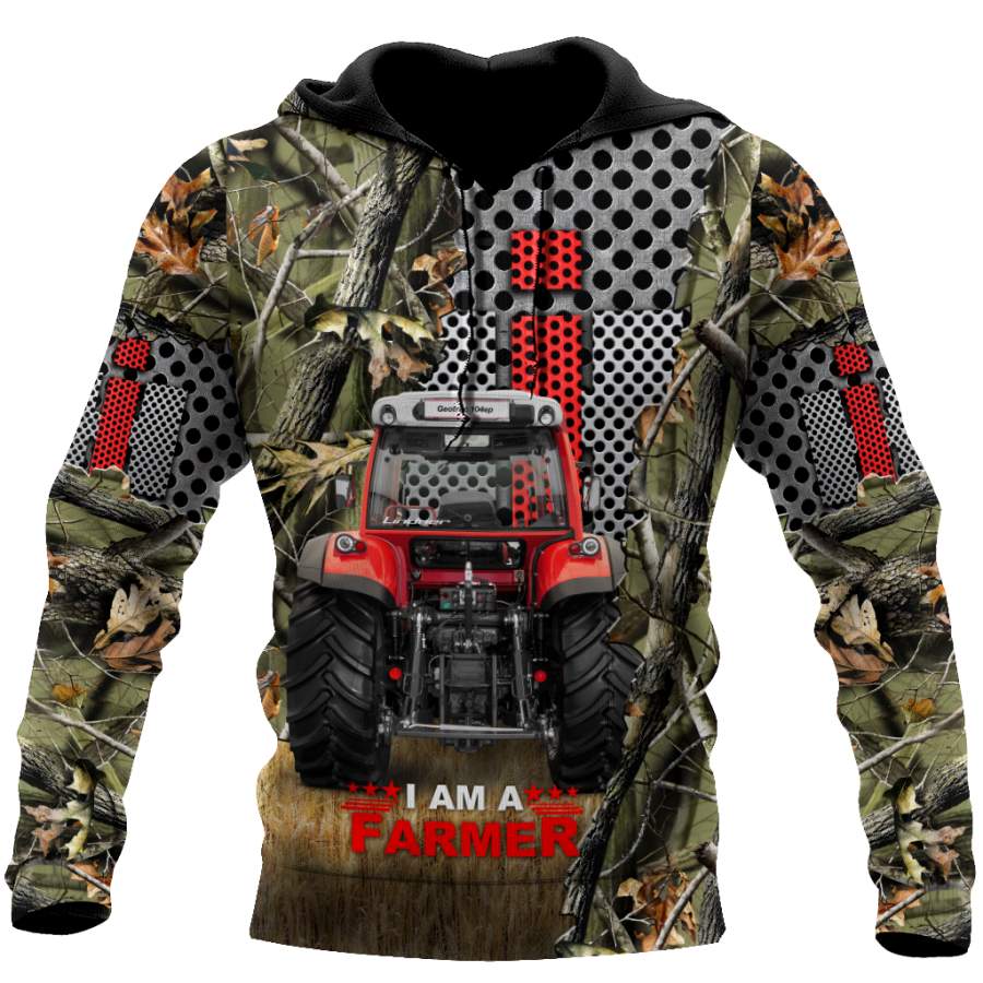 All Over Printed Farmer Tractor Hoodie MEI09222003-MEI