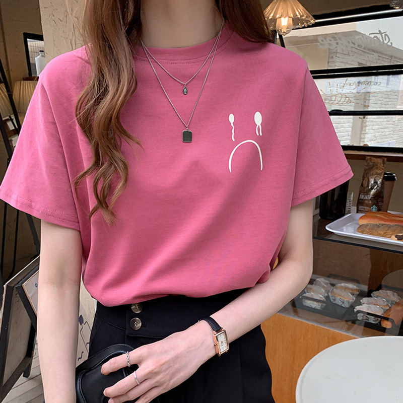 Summer T-shirty Cute Tops Tee Korean Style Women Kawaii White T Shirt Clothes Black Tshirt Ropa Mujer Camisetas Damskie Femme alx