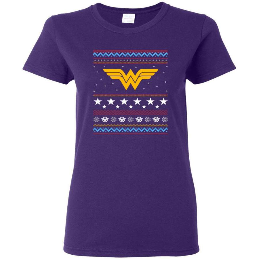 Ugly Christmas Wonder Woman Sweatshirt Hoodie Xmas Gift For Woman Ladies Women T-Shirt