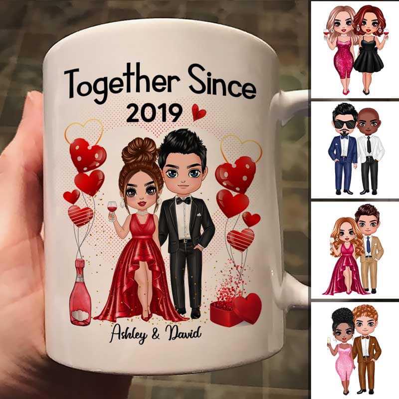 Together Since Well Dressed Doll Couple Personalized Mug