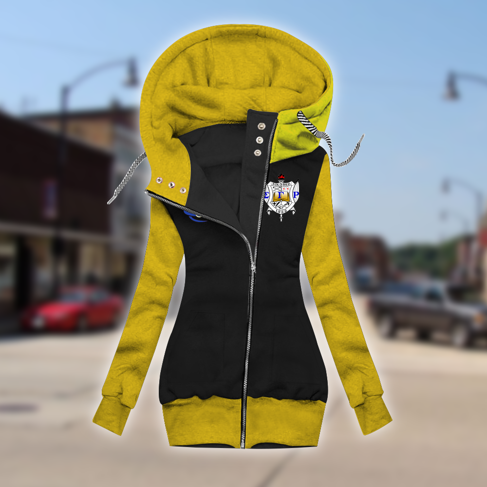 Sigma Gamma Rho Fleece Sleeve Zipper Hoodie Outerwear 4