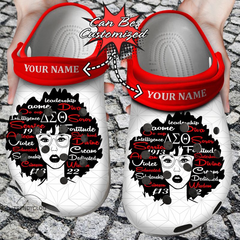 African American Personalized Delta Sigma Theta Girl Clog Shoes