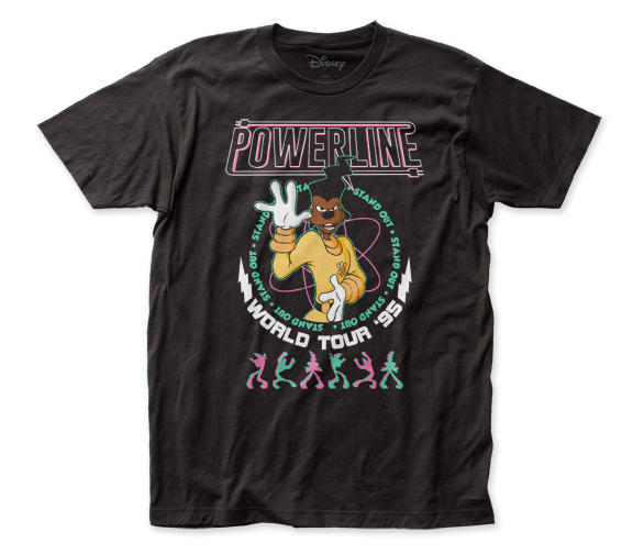 A Goofy Movie – Powerline | Black S/S Adult Fitted Jersey T-Shirt