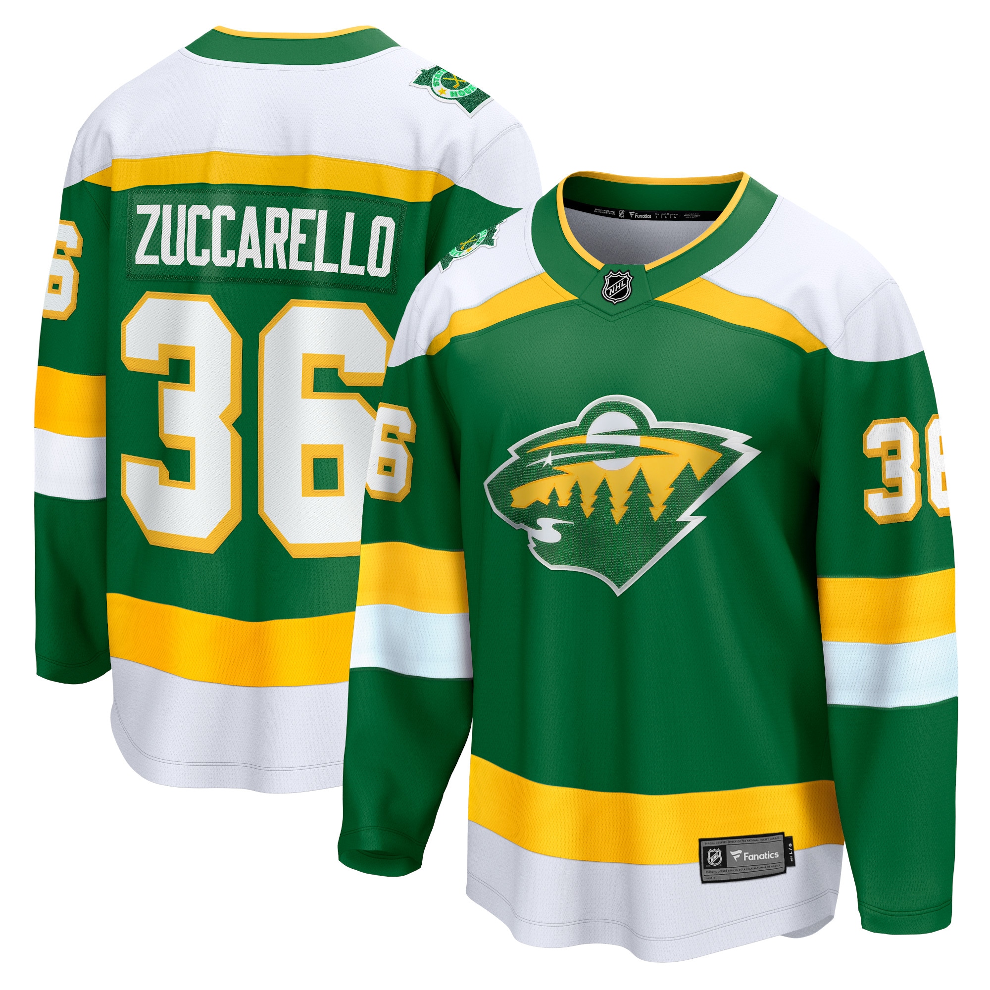 Mats Zuccarello Minnesota Wild Branded Alternate Premier Breakaway Player Jersey – Green