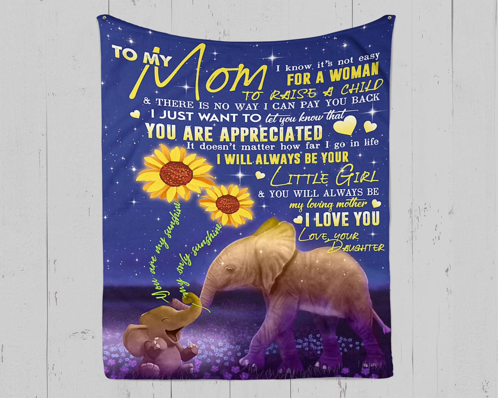 Personalized To My Mom Elephants Fleece Blanket From Daughter I Just Want To Let You Know That You Are Appreciated Great Customized Gift For Mother’S Day Birthday Christmas Thanksgiving