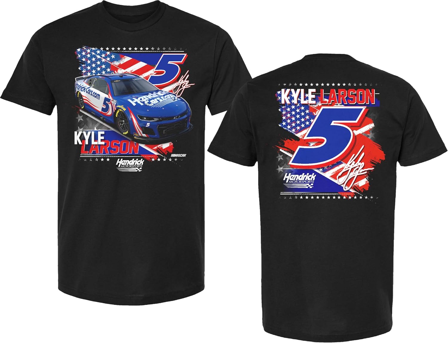 Kyle Larson Shirt – Patriotic 2025 T-Shirt – Car racing cheerleading apparel, for fans Menswear Top Tshirt Streetwear Tropical Shortsleeve