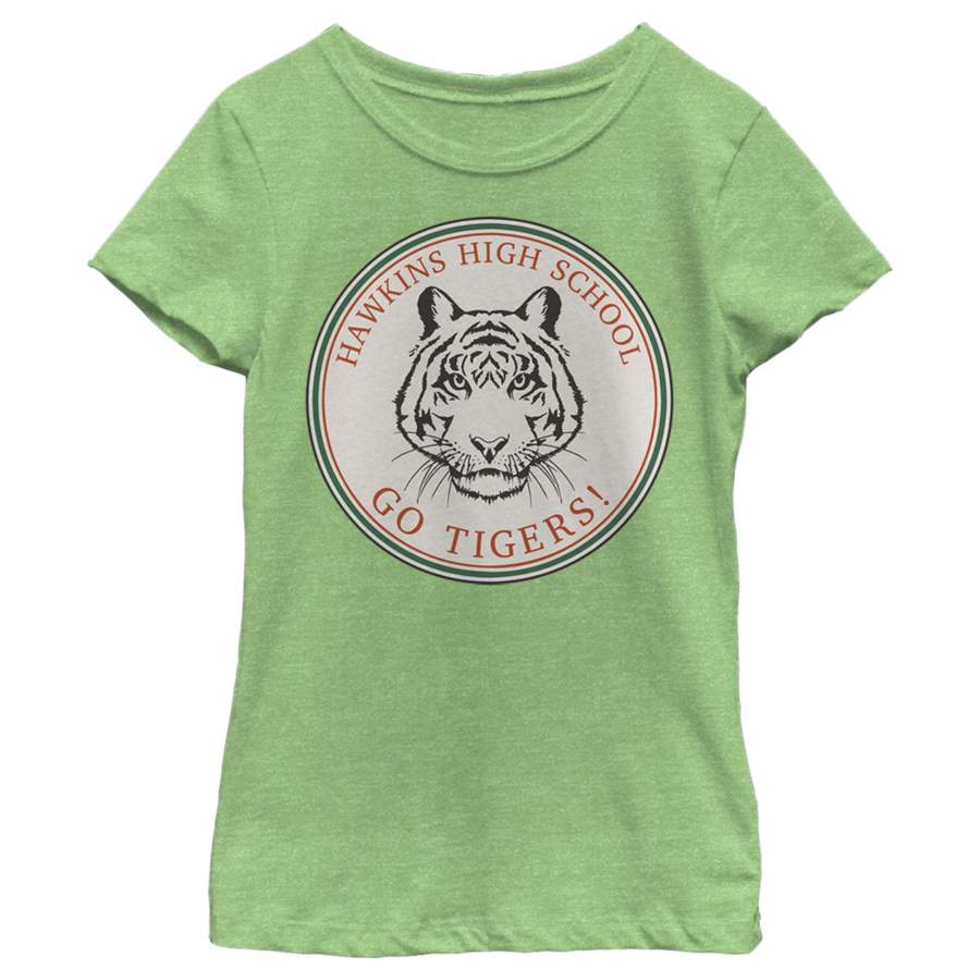 Stranger Things Girl’s Hawkins High School Go Tigers  T Shirt