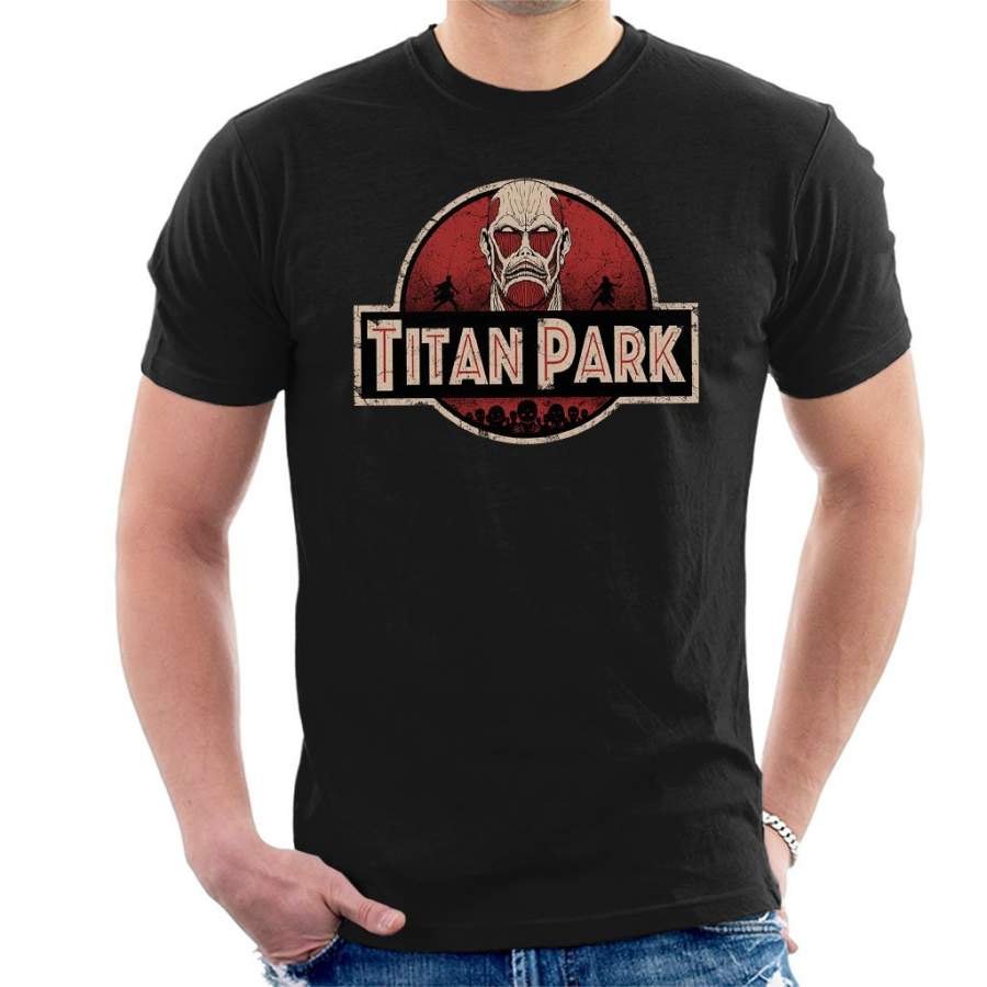 Attack On Titan Jurassic Park Mix Men’s T-Shirt