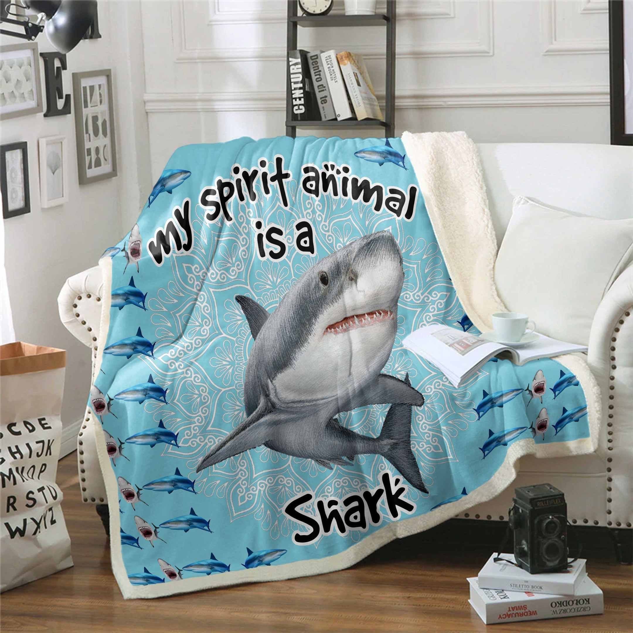 Shark Is My Spirit Animal CLA07110076F Sherpa Fleece Blanket