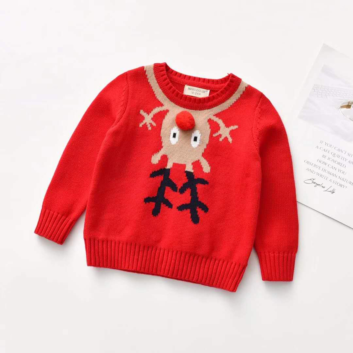 2021 Christmas Baby Clothes Boys Girls Sweaters Fall Winter Kids Elk Printed Knitted Long Sleeve Pullover Children Sweater Tops alx