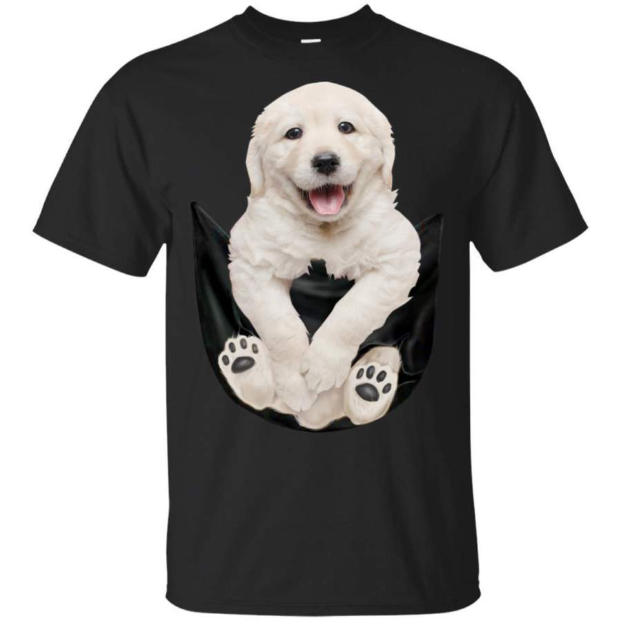 Cute Puppy Golden Retriever In Pocket T-Shirt Gift Idea HT207