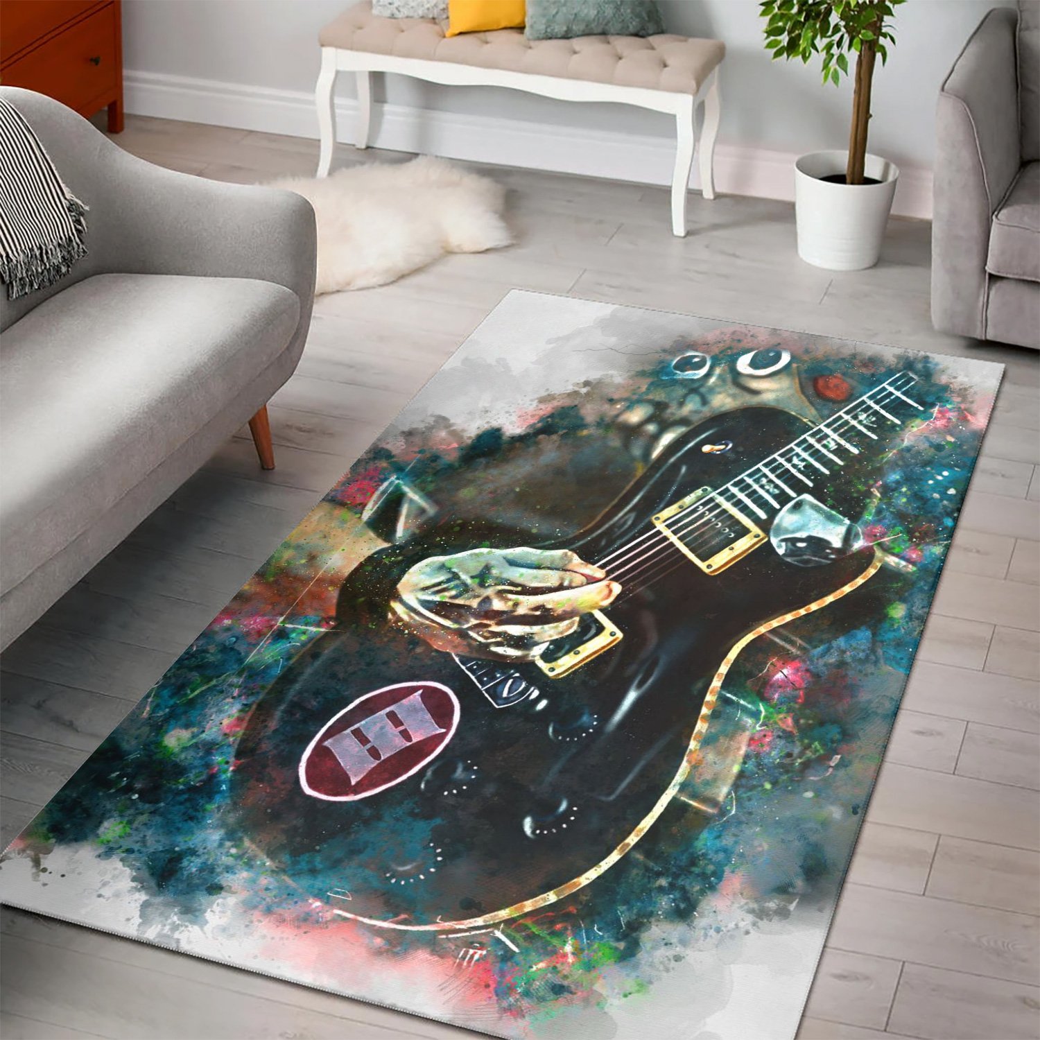 Mark Tremonti Guitar  Instrument Area Rug,  Gift for fans,  Halloween Gift