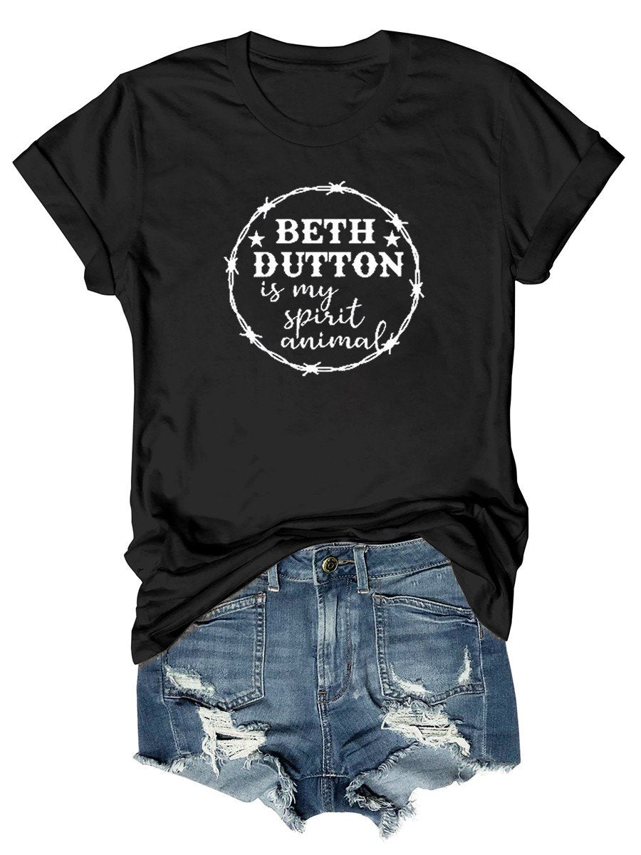 Unisex Matching Beth Dutton Is My Spirit Animal Cotton Tee