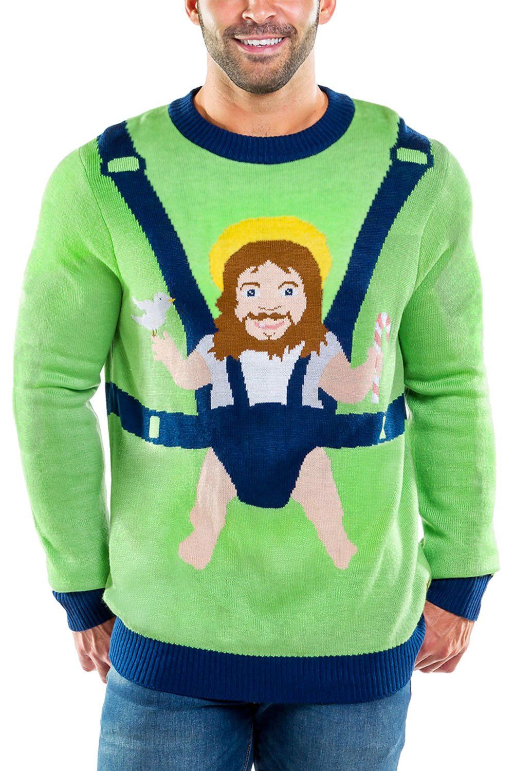 Tipsy Elves Men’S Sweet Baby Jesus Ugly Christmas Sweater Thanksgiving Day 2022 Gift