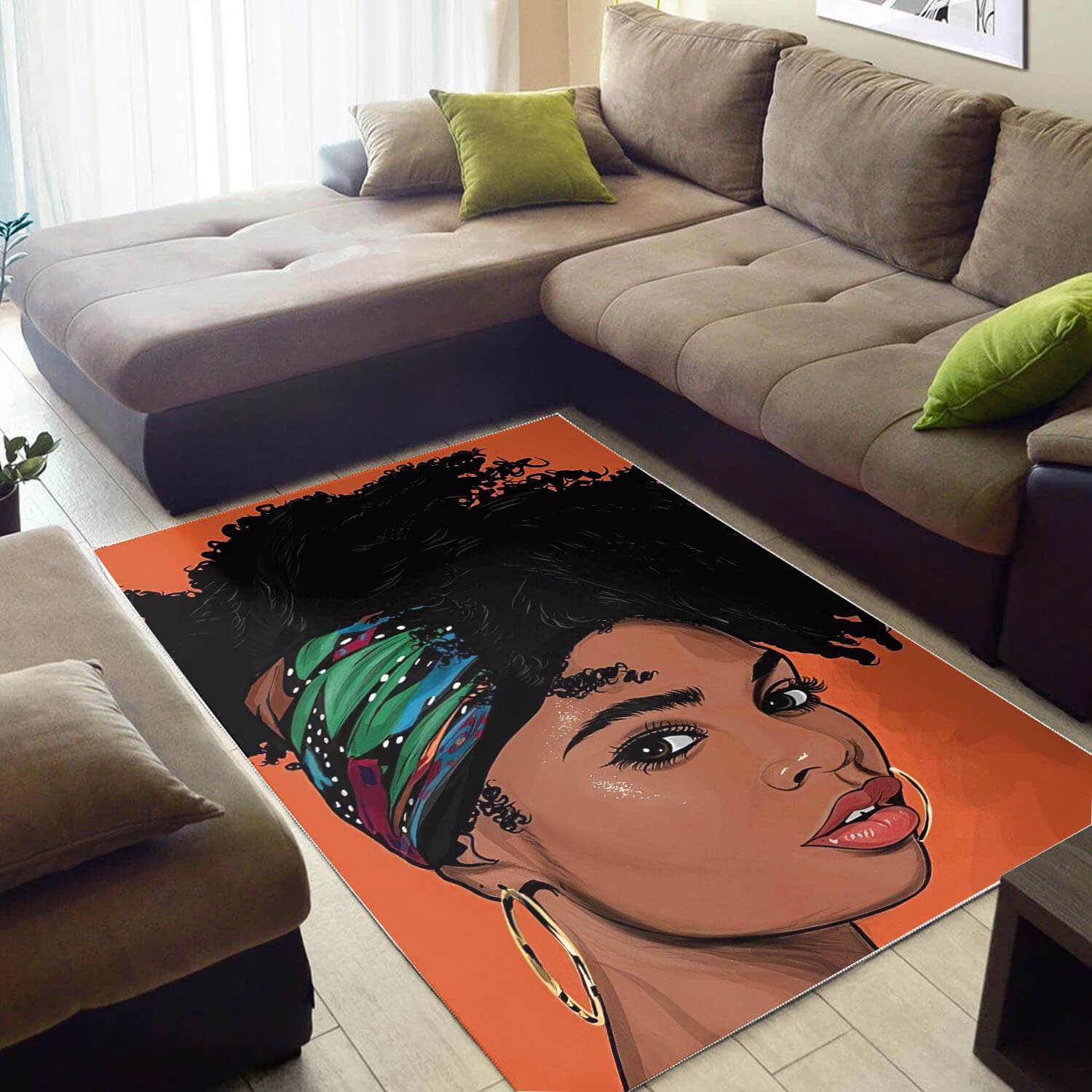 Afrocentric Area Rugs Beautiful Melanin Poppin Girl Carpet African Design African Themed Decorating Ideas WBG15494