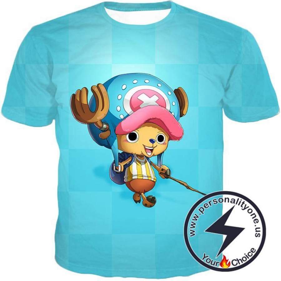 One Piece Cotton Candy Lover Doctor Tony Tony Chopper Cool Blue T-Shirt