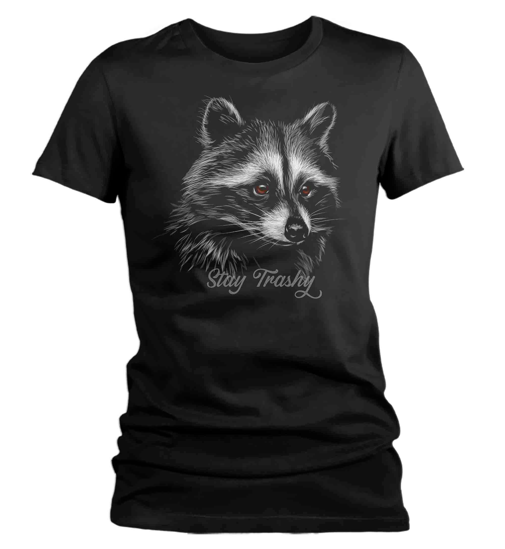 Women’S Funny Racoon T Shirt Racoon Shirts Trash Panda Shirt Illustrated T Shirt Cute Ladies Soft Graphic Tee Gift Idea