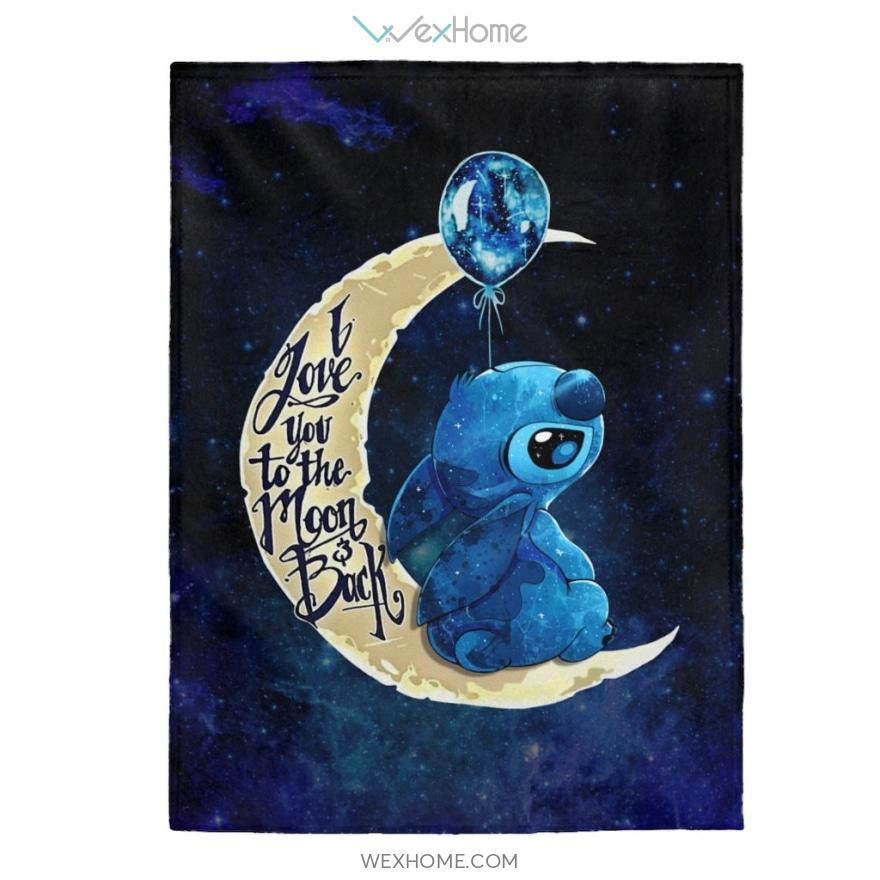 Stich Blanket I Love You To The Moon And Back Velveteen Plush Blanket