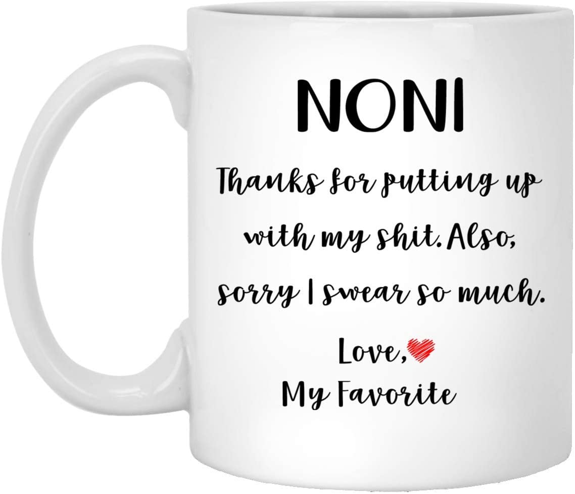 Noni Gifts From Daughter Son – Mothers Day Gifts For Noni Birthday Gifts – Funny Noni Coffee Mug Christmas Gift Ideas For Noni – White – 15Oz