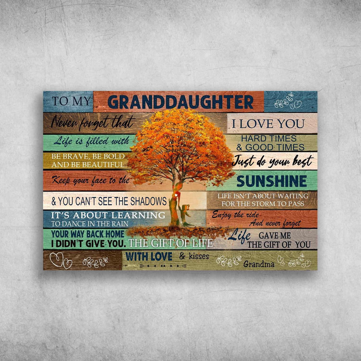 To My Granddaughter Never Forget That I Love You Canvas Christmas Gift Ideas