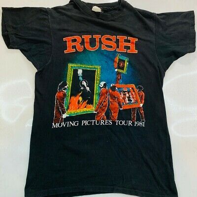 1981 Rush Moving Pictures Tour Vintage Shirt Screen Stars Single Stitch Tee 9622