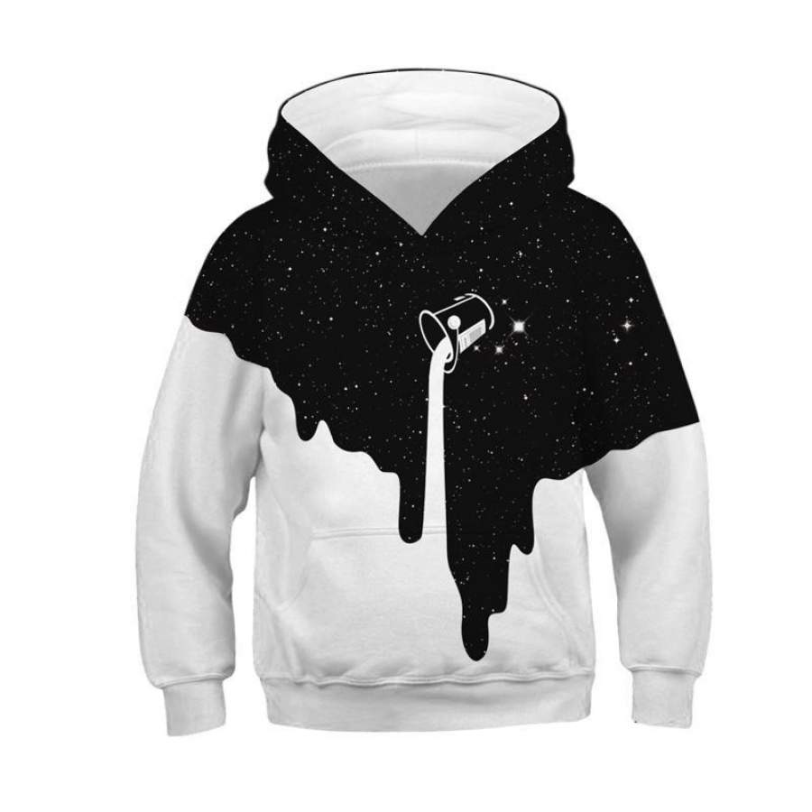 Teen Kids Novelty Animal Galaxy S Unisex 3D All-Over Print Hoodie