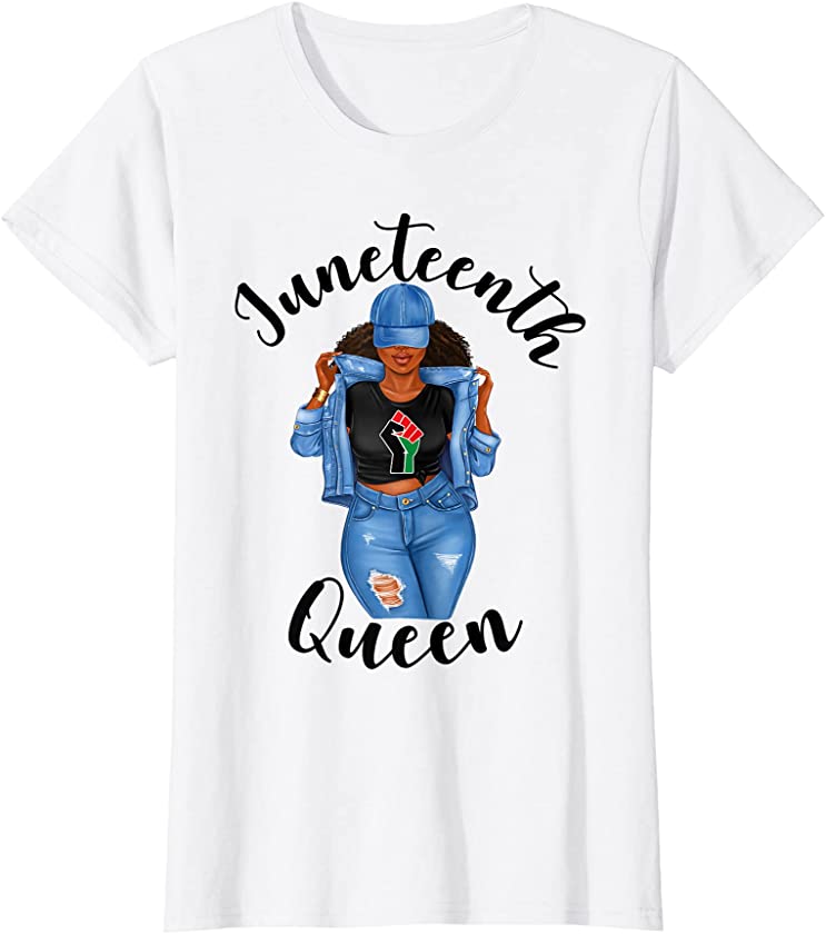 Womens Black History Month Fist Black Power Juneteenth Queen June T-Shirt