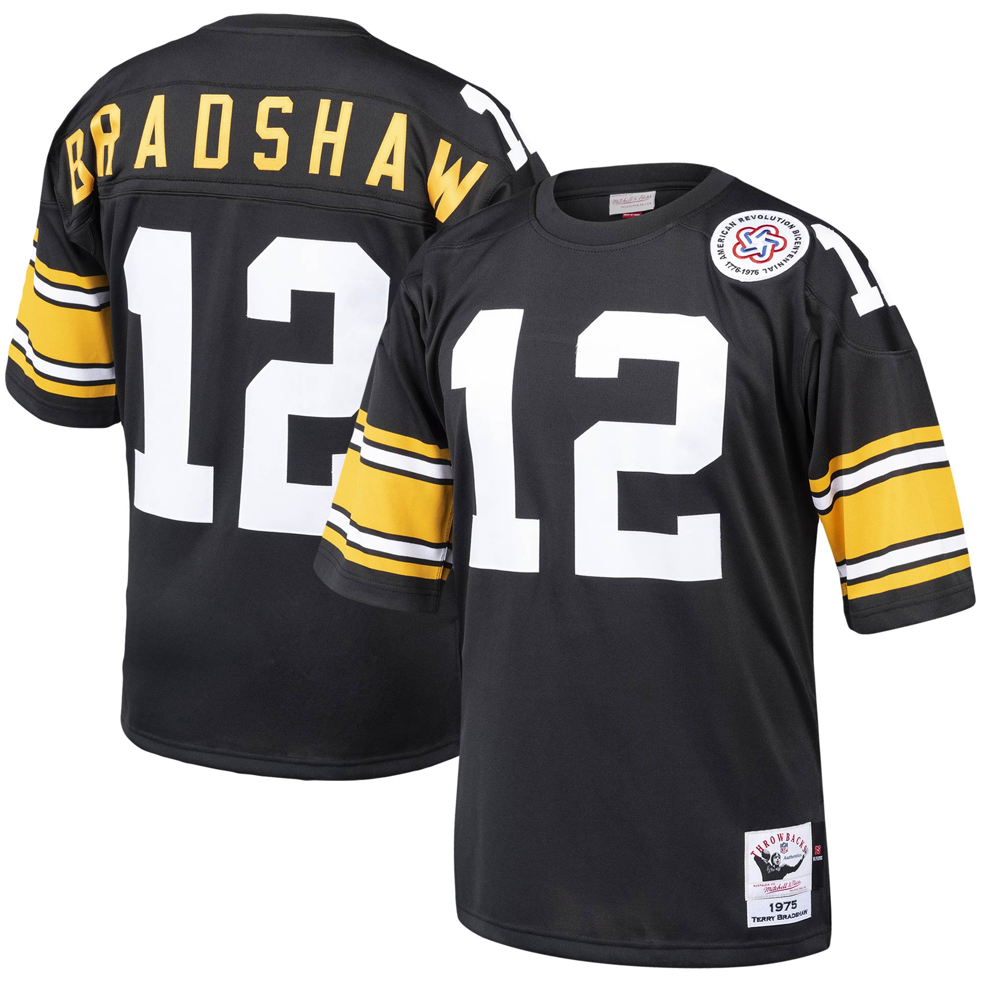 Terry Bradshaw Pittsburgh Steelers Mitchell & Ness Authentic Throwback Retired Player Jersey – Black