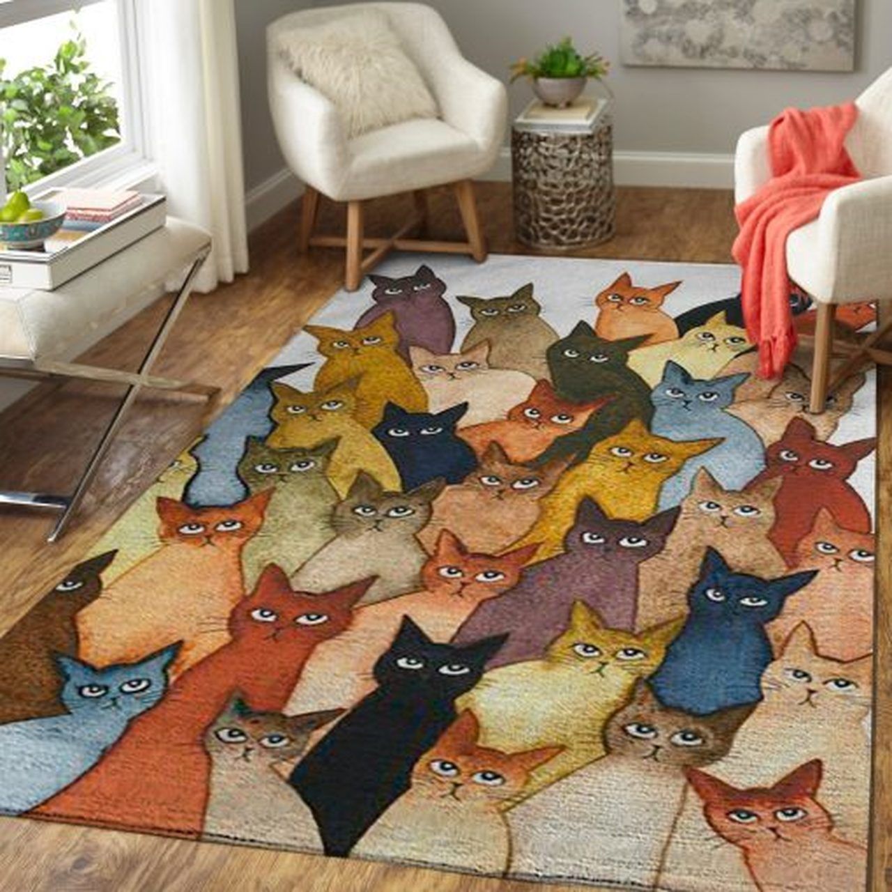 So Many Whimsical Cat Area Rugs Living Room Carpet Floor Decor The US Decor