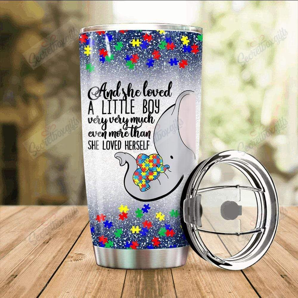 Personalized Womens She Loved A Little Boy Very Much Autism Elephant Mom Nc2011499Cl Stainless Steel Tumbler Travel Customize Name, Text, Number, Image