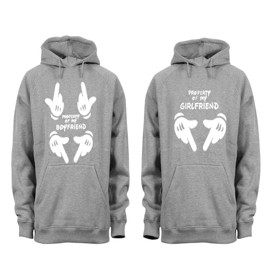 XtraFly Apparel Property BF GF Valentine’s Matching Couples Hooded-Sweatshirt Pullover Hoodie