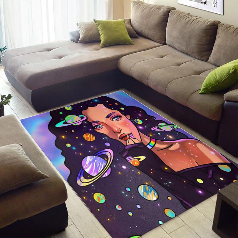 Trendy African Style Rugs Pretty African American Art Black Girl African Large Rug African Inspired Home Decor BPS4002